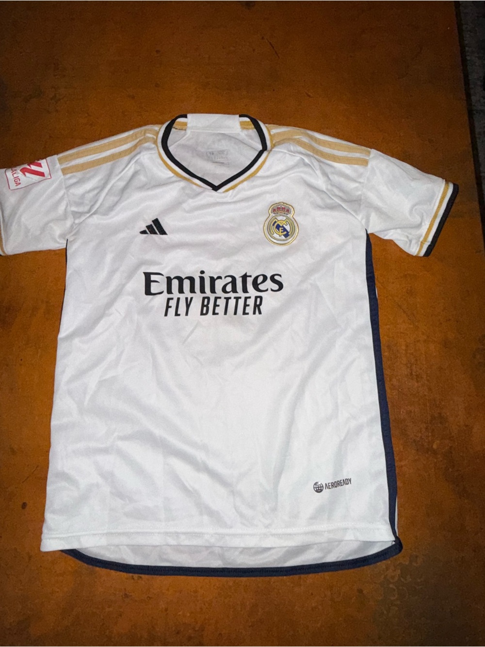 Real Madrid Kids' Home Jersey - White & Gold